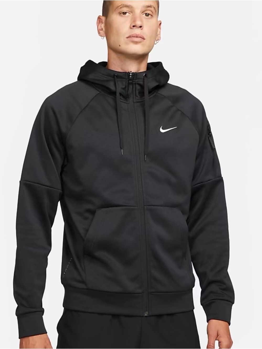 Nike Men's Black Therma Fit Hooded Full-Zip Jacket Small